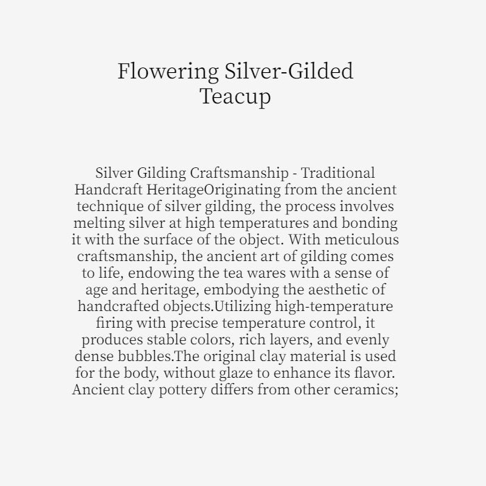 Flowering Silver-Gilded Teacup,drinking utensils