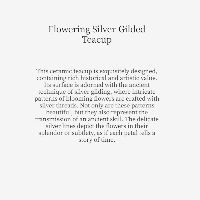 Flowering Silver-Gilded Teacup,drinking utensils