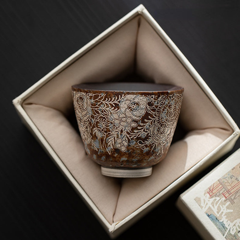 Flowering Silver-Gilded Teacup,drinking utensils