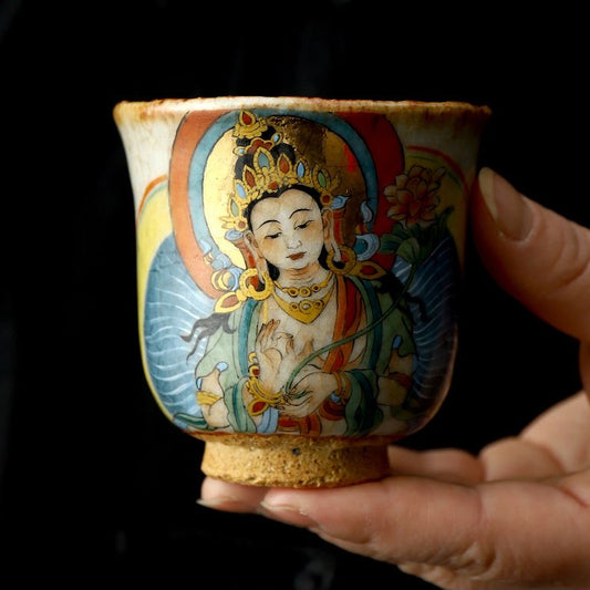 "The Integration of Thangka and Ceramic Cups: An Artistic Confluence Across Time and Space"