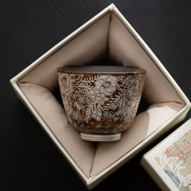 Flowering Silver-Gilded Teacup，drinking utensils