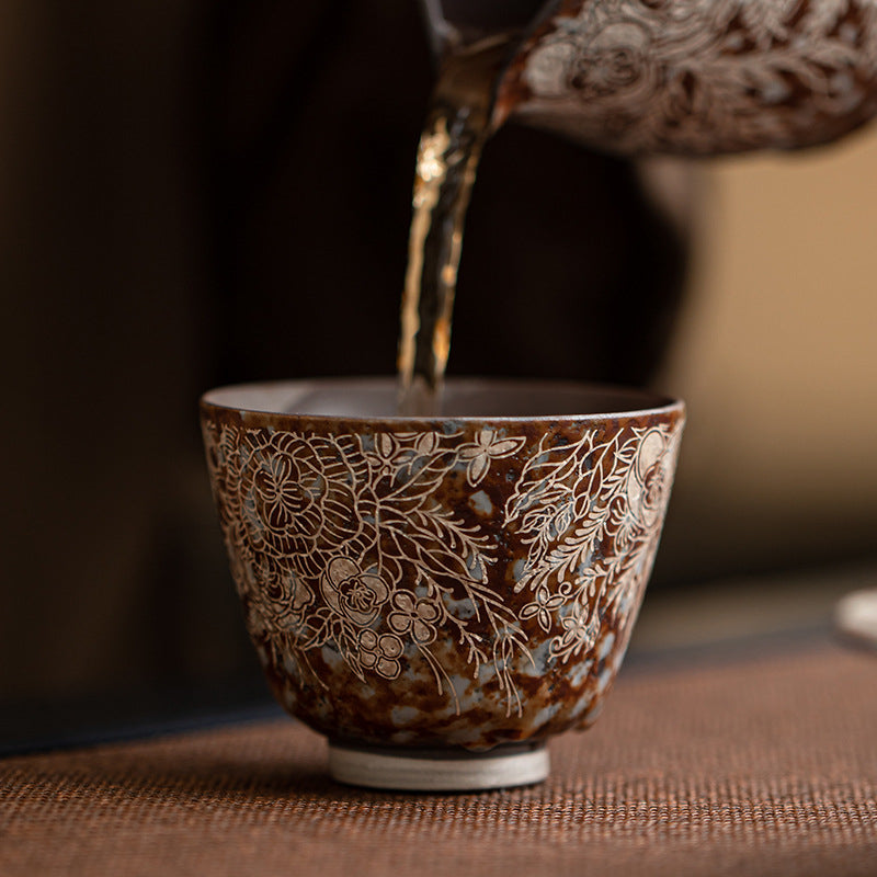 Flowering Silver-Gilded Teacup，drinking utensils