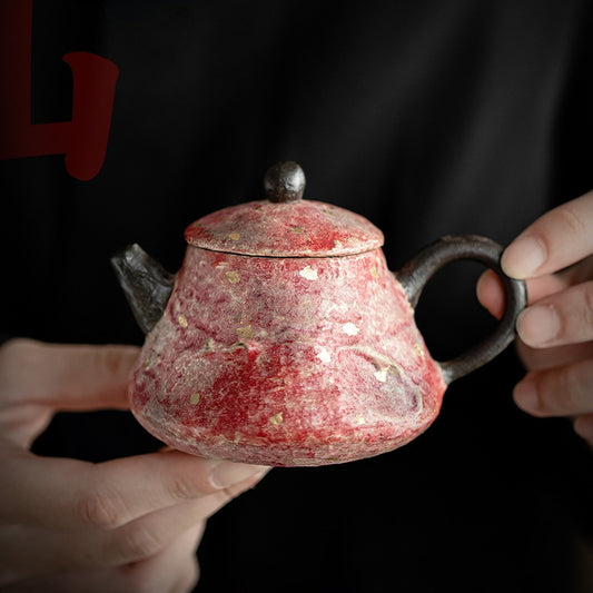 Rock - Mineral Painted Pottery: Handmade Ceramic Brewing Pot with Retro Style, Ball - Hole Filter, for Kung Fu Tea