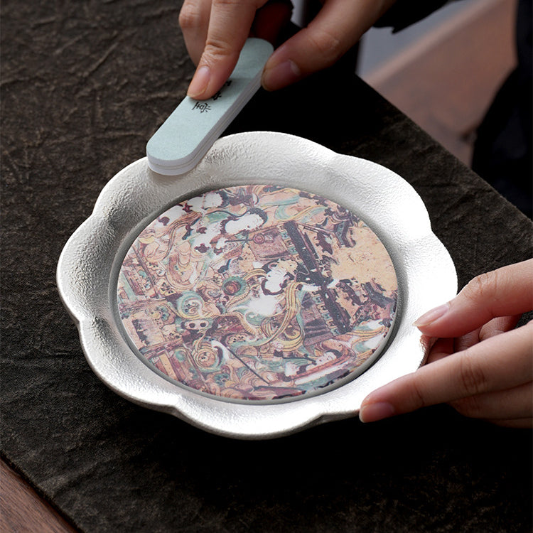 Dunhuang Silver-Gilded Luxurious Tea Set，drinking utensils