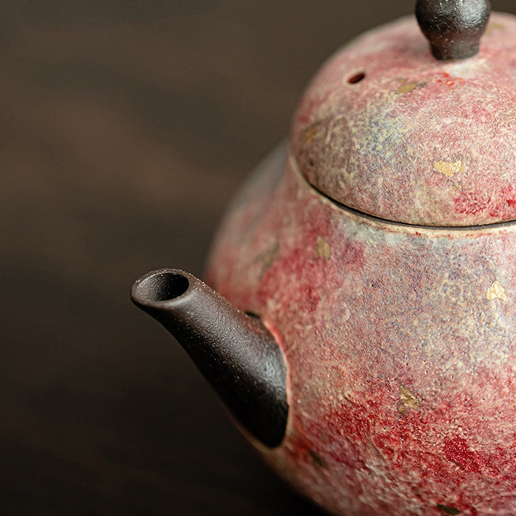 Rock - Mineral Painted Pottery: Handmade Ceramic Brewing Pot with Retro Style, Ball - Hole Filter, for Kung Fu Tea