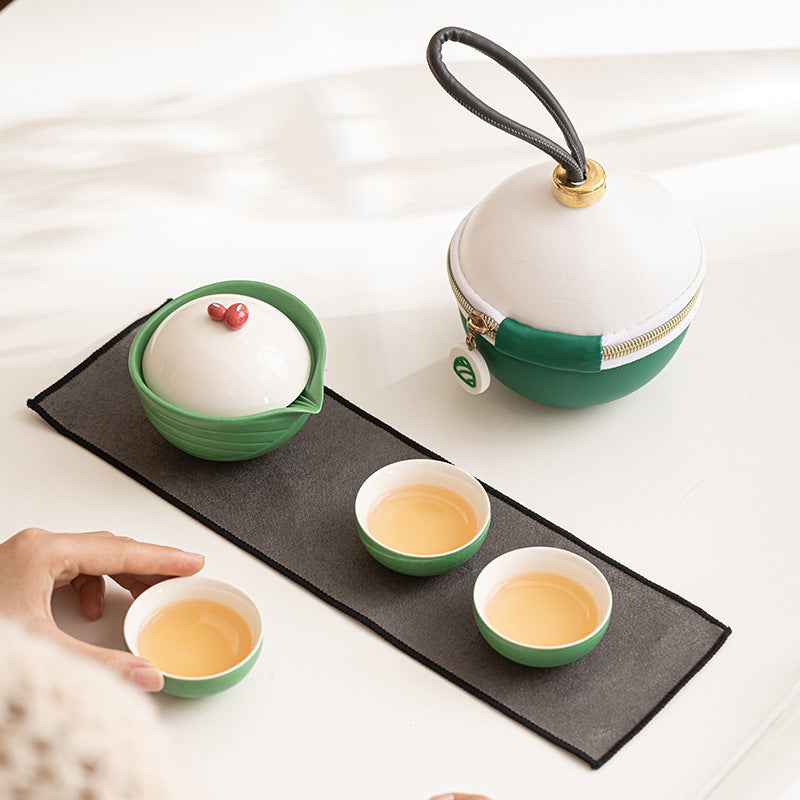 Dragon Boat Festival Travel Tea Set - Creative Portable Gongfu Kit with Teapot and 3 Cups