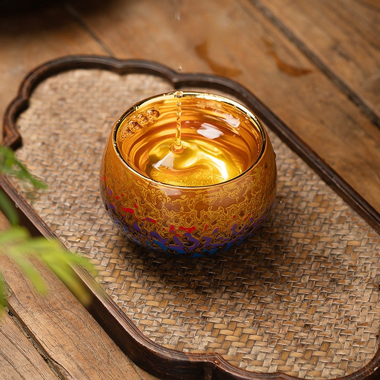 Chinese Lacquerware Gold-Gilded Master Cup，drinking utensils