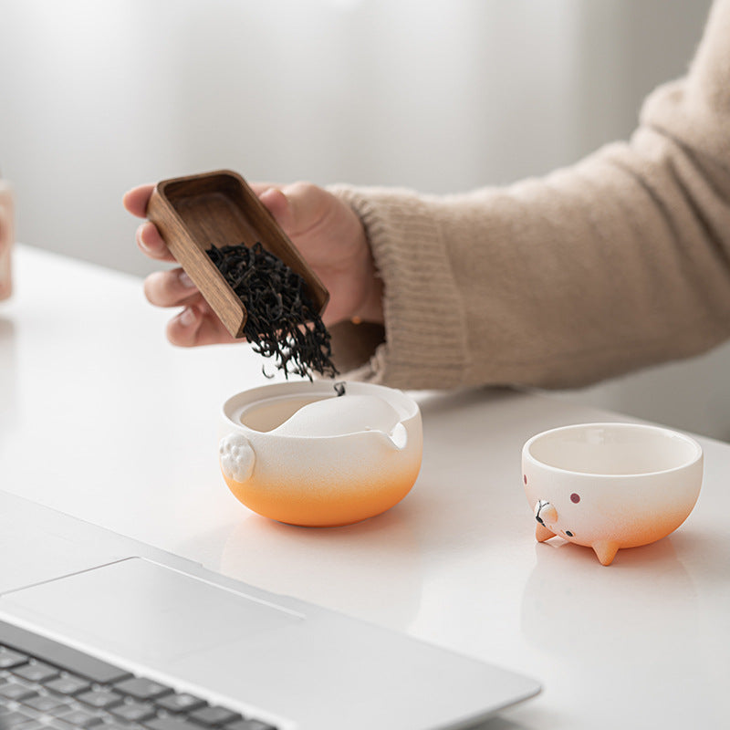 Shiba Inu-themed Travel Tea Set with Quick-brewing Cup