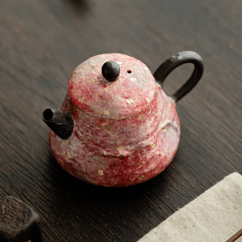 Rock - Mineral Painted Pottery: Handmade Ceramic Brewing Pot with Retro Style, Ball - Hole Filter, for Kung Fu Tea