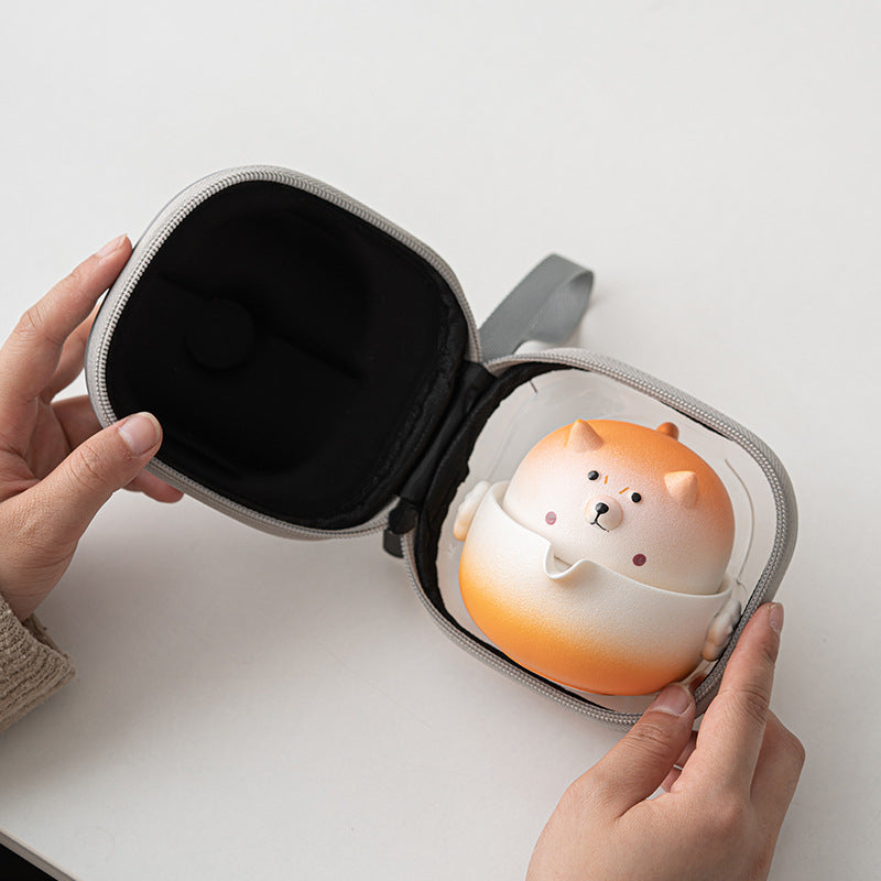 Shiba Inu-themed Travel Tea Set with Quick-brewing Cup