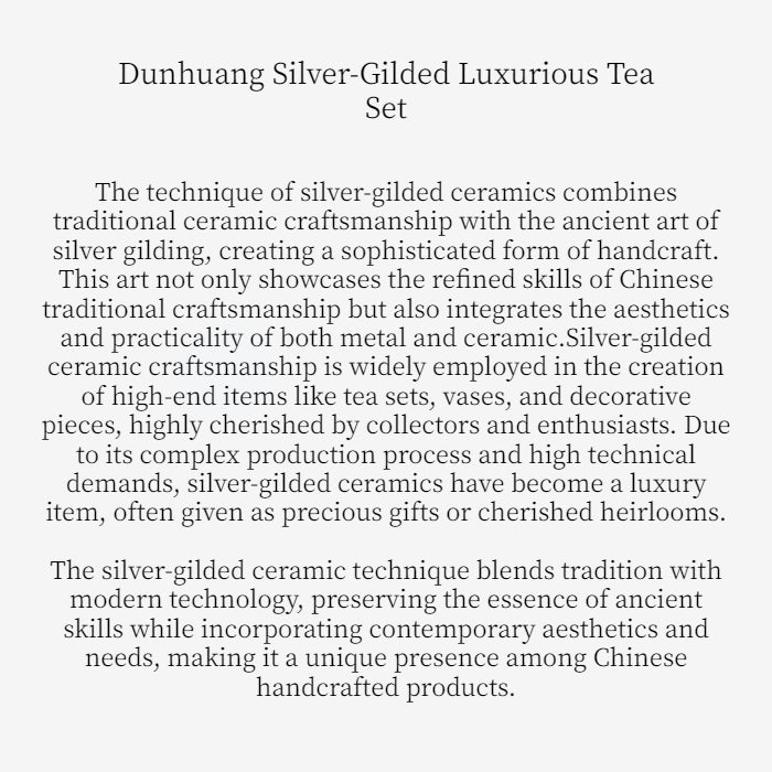 Dunhuang Silver-Gilded Luxurious Tea Set，drinking utensils