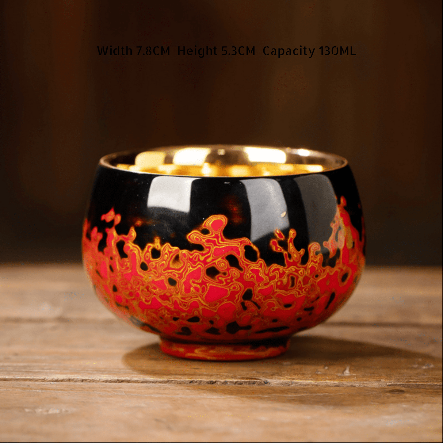 Chinese Lacquerware Gold-Gilded Master Cup，drinking utensils