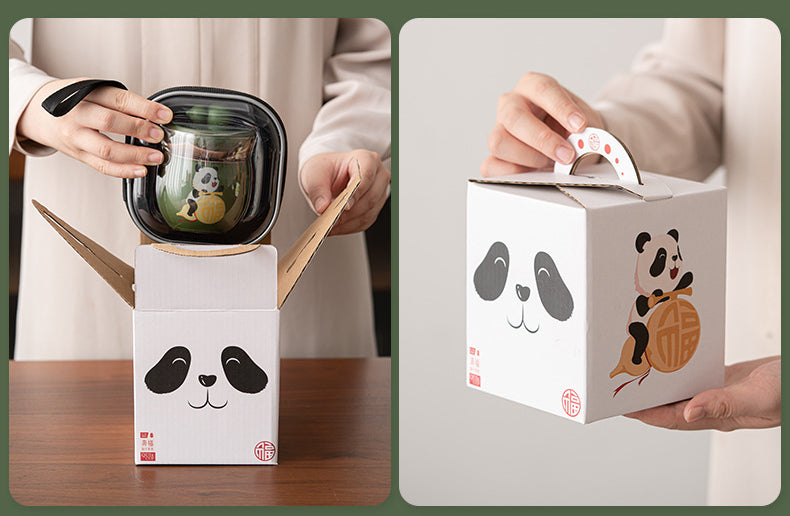 Creative Panda Travel Tea Set - Portable Gongfu Kit with Teapot and 3 Cups